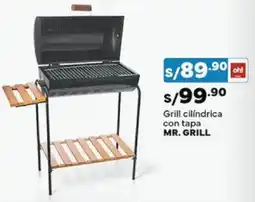 Plaza Vea Mr. grill cilíndrica con tapa oferta
