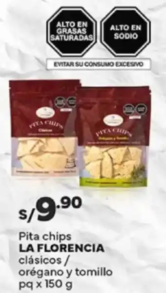 Plaza Vea La florencia pita chips clásicos / orégano y tomillo oferta