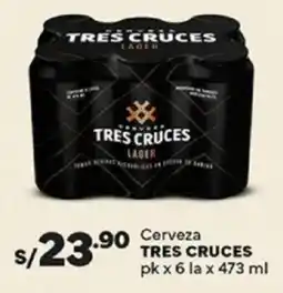 Plaza Vea Tres cruces cerveza oferta