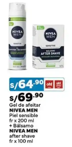 Plaza Vea Nivea men gel de afeitar piel sensible oferta
