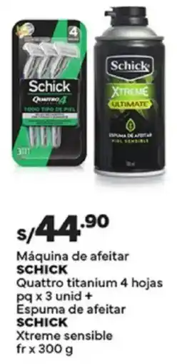 Plaza Vea Schick máquina de afeitar oferta