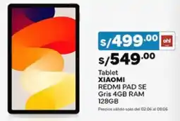 Plaza Vea Xiaomi redmi pad se tablet oferta