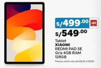 Plaza Vea Xiaomi redmi pad se tablet oferta