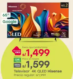 Tottus Hisense televisor 4k qled oferta