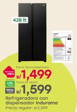 Tottus Indurama refrigeradora con dispensador oferta