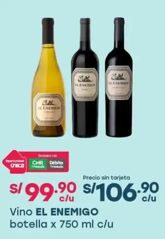 Tottus Vino el enemigo botella oferta