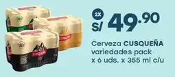 Tottus Cusqueña cerveza variedades pack oferta