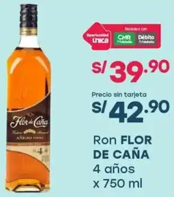 Tottus Flor de caña ron 4 años oferta