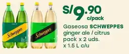 Tottus Schweppes gaseosa ginger ale /citrus oferta