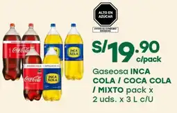Tottus Gaseosa inca cola / coca cola / mixto oferta