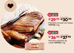 Tottus Tottus panceta con piel con hueso oferta