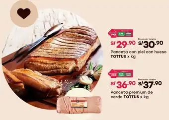 Tottus Tottus panceta con piel con hueso oferta