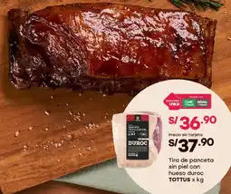 Tottus Tottus tira de panceta sin piel con hueso duroc oferta