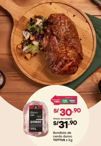 Tottus Tottus bondiola de cerdo duroc oferta