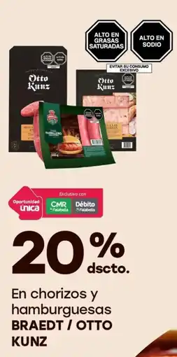 Tottus Braedt / otto en chorizos y hamburguesas oferta