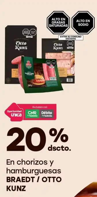 Tottus Braedt / otto en chorizos y hamburguesas oferta