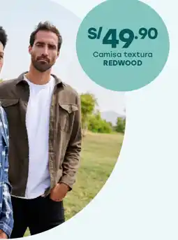 Tottus REDWOOD Camisa textura oferta