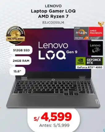 La Curacao Lenovo laptop gamer loq amd ryzen 7 oferta