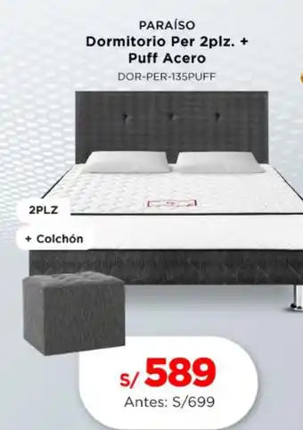 La Curacao Paraíso dormitorio per 2plz. + puff acero oferta
