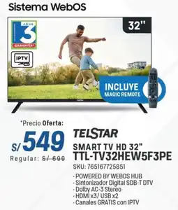 El Gallo Más Gallo Telstar smart tv hd 32" oferta