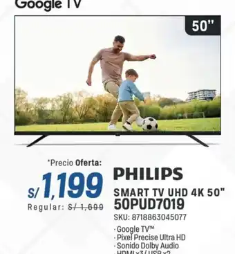 El Gallo Más Gallo Philips smart tv uhd 4k 50" oferta