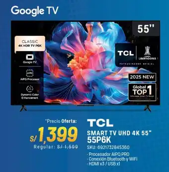 El Gallo Más Gallo Tcl smart tv uhd 4k 55" oferta