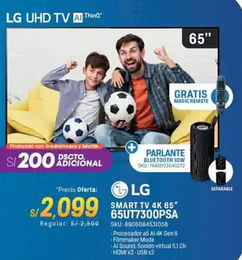 El Gallo Más Gallo Lg smart tv 4k 65" oferta