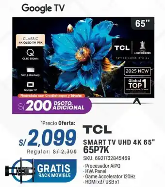 El Gallo Más Gallo Tcl smart tv uhd 4k 65" oferta