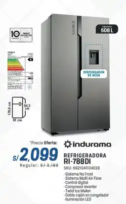 El Gallo Más Gallo Indurama refrigeradora RI-788DI oferta