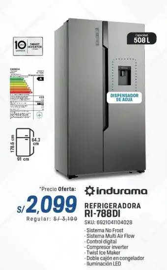 El Gallo Más Gallo Indurama refrigeradora RI-788DI oferta