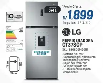 El Gallo Más Gallo Lg refrigeradora GT37SGP oferta