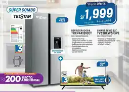 El Gallo Más Gallo Telstar refrigeradora TRXP441510CT + smart tv HD 32" TV32HEW5F3PE oferta