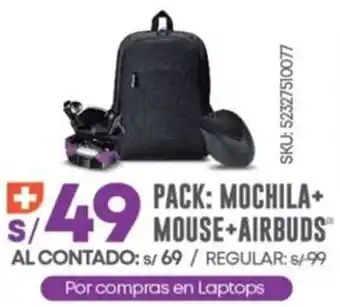 El Gallo Más Gallo Mochila + mouse+airbuds oferta