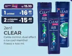 Vega Clear caída control, dual effect o ice cool menthol frasco oferta