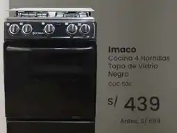 Tiendas EFE Imaco cocina 4 hornillas tapa de vidrio oferta