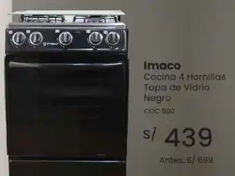 Tiendas EFE Imaco cocina 4 hornillas tapa de vidrio oferta