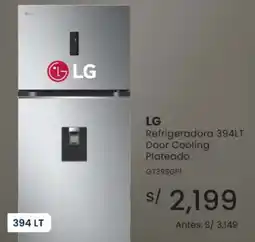 Tiendas EFE Lg refrigeradora door cooling plateado gt39sgp1 oferta