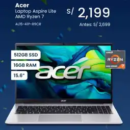 Tiendas EFE Acer laptop aspire lite amd ryzen 7 oferta