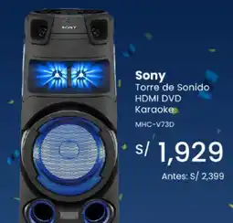 Tiendas EFE Sony torre de sonido hdmi dvd karaoke oferta