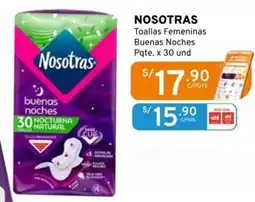 Mifarma Nosotras toallas femeninas buenas noches oferta