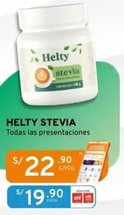 Mifarma Helty stevia todas las presentaciones oferta
