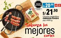 Plaza Vea OREGON FOODS Chorizo argentino oferta
