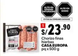 Plaza Vea CASA EUROPA Chorizo finas hierbas oferta