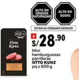 Plaza Vea OTTO KUNZ Mini hamburguesas parrilleras oferta