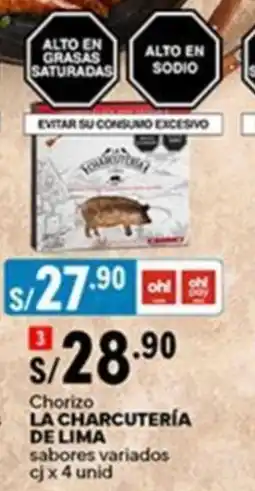 Plaza Vea LA CHARCUTERÍA DE LIMA Chorizo oferta