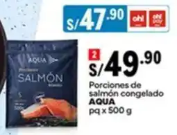 Plaza Vea AQUA Porciones de salmon congelado oferta