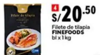 Plaza Vea FINEFOODS Filete de tilapia oferta