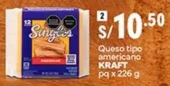 Plaza Vea KRAFT Queso tipo americano oferta