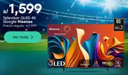 Tottus Hisense Televisor QLED 4K Google oferta