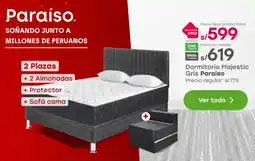 Tottus Paraiso Dormitorio Majestic Gris oferta